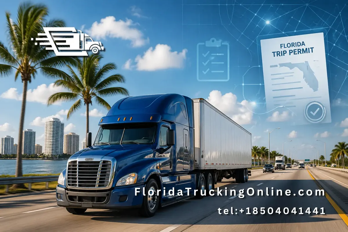 Florida trip permit truck on highway