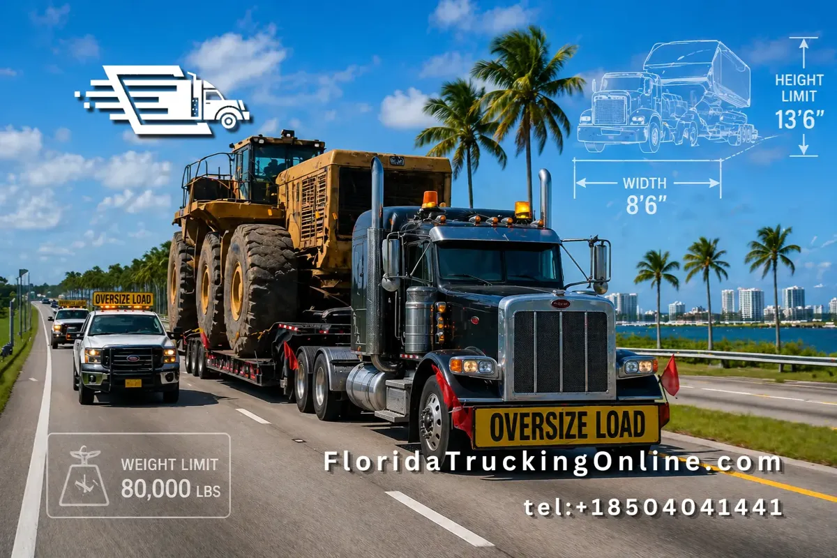 Florida oversize load truck with escort