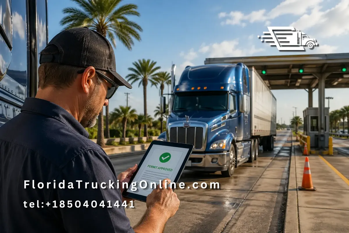 Florida trip permit processing truck driver