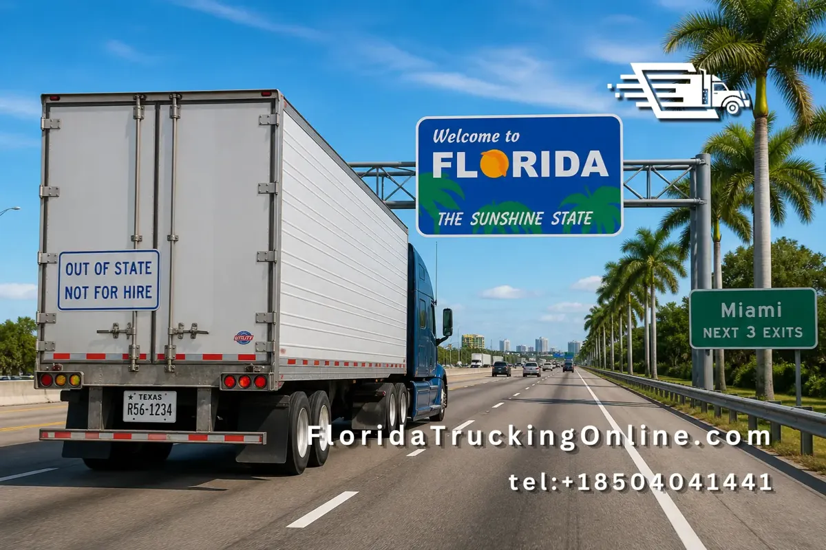 Florida trip permit truck on highway