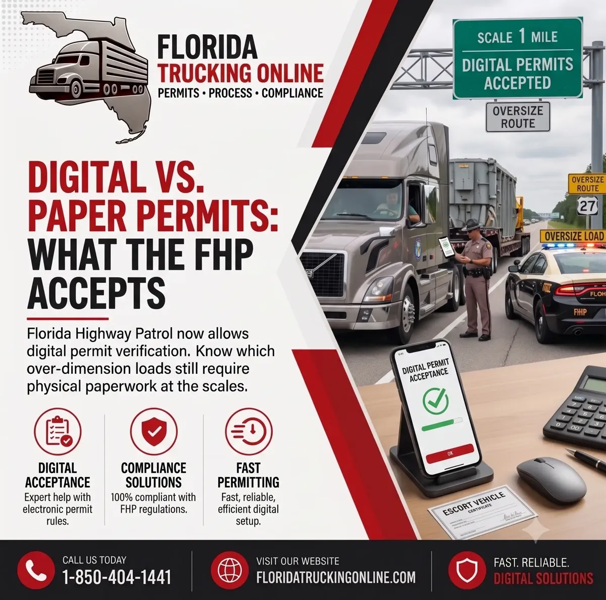 Checking Florida trip and fuel permits at scales