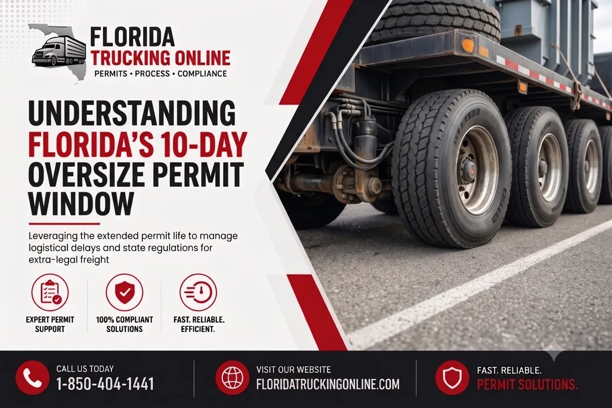 Heavy-haul semi-truck transporting an oversized load in Florida