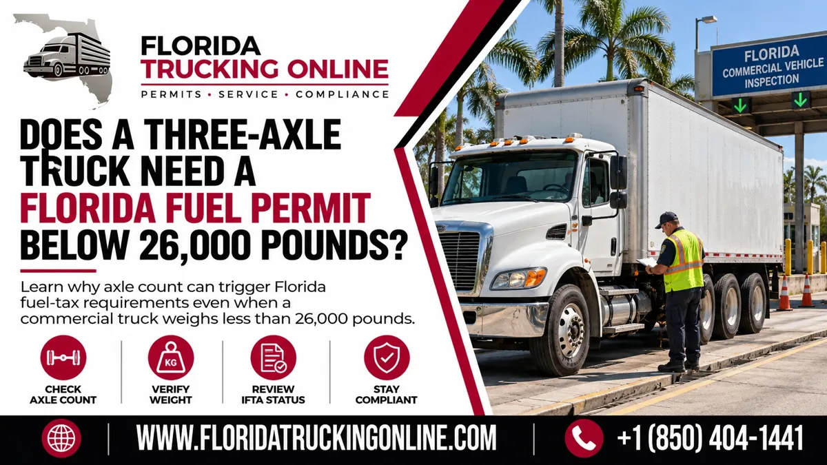 Florida Fuel Permit three-axle truck
