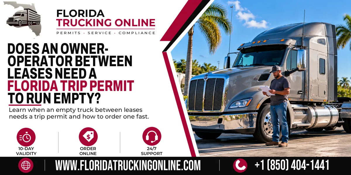 Owner-operator beside his empty semi tractor at a Florida truck stop while between leases